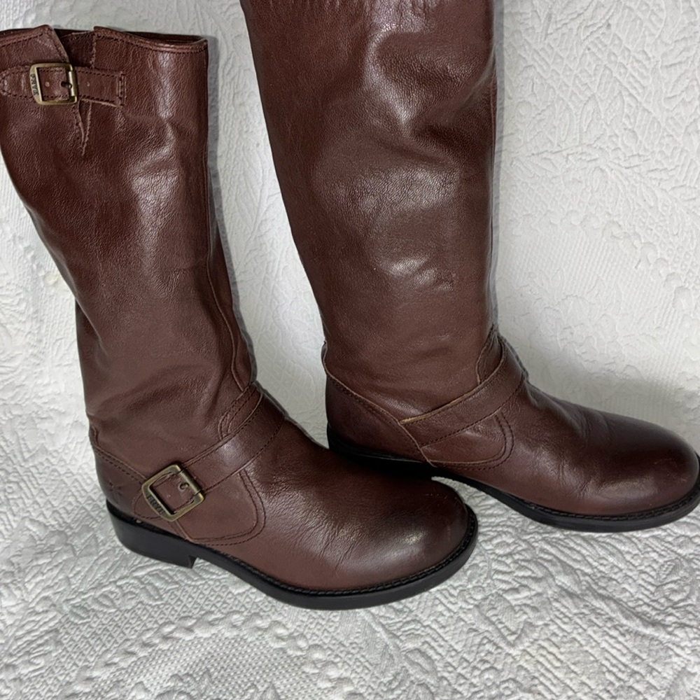 Frye Veronica Slouch Cognac Woman's Size 5 Boys Size 3 - Picture 12 of 16